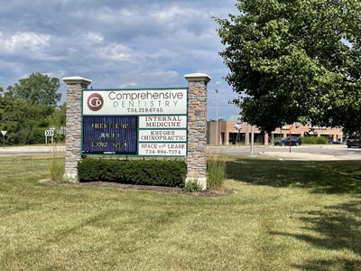sign out front of Comprehensive Dentistry in Ypsilanti, MI