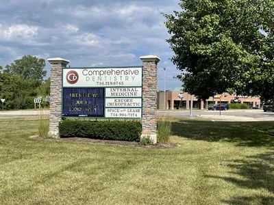 sign out front of Comprehensive Dentistry in Ypsilanti, MI