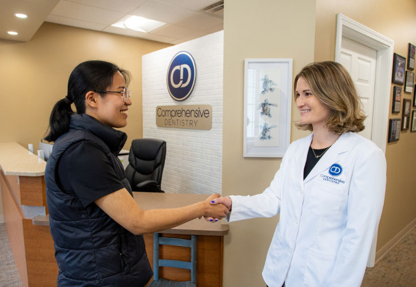 patient visiting one of Comprehensive Dentistry's two locations - Ypsilanti and Saline, MI